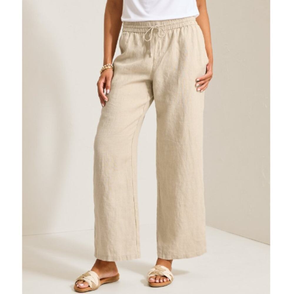 Tommy Bahama Women's Natural Two Palms High-Rise Linen Easy Pants Size S